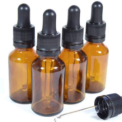 Empty Amber Glass Bottles - 10 Pack